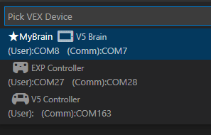 Ảnh chụp màn hình giao diện V5 VS Code Extension, giới thiệu các tính năng và công cụ có sẵn cho các nhà phát triển sử dụng nền tảng VEX Robotics.