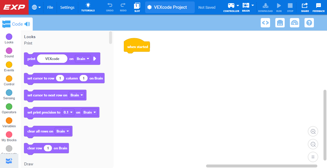 Diagramma che illustra la configurazione del robot per CTE (Career and Technical Education), con i componenti etichettati e le connessioni essenziali per l'installazione e il funzionamento.