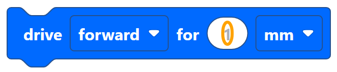 ड्राइव फॉर ब्लॉक का चयन किया गया है और कर्सर उसके टेक्स्ट फ़ील्ड के अंदर टेक्स्ट मान को हाइलाइट कर रहा है।