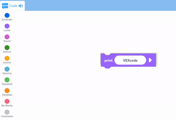 कर्सर बार स्वयं एक प्रिंट ब्लॉक का चयन करता है और फिर उसके पैरामीटर्स का चयन करने के लिए परिवर्तित हो जाता है।