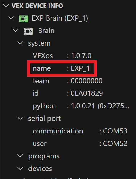 Opsi Nama disorot di dalam folder Sistem dan sekarang telah diubah namanya menjadi EXP_1.