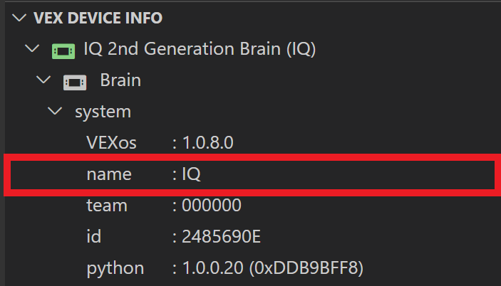 Opsi Nama disorot di dalam folder Sistem dan sekarang telah diubah namanya menjadi IQ.
