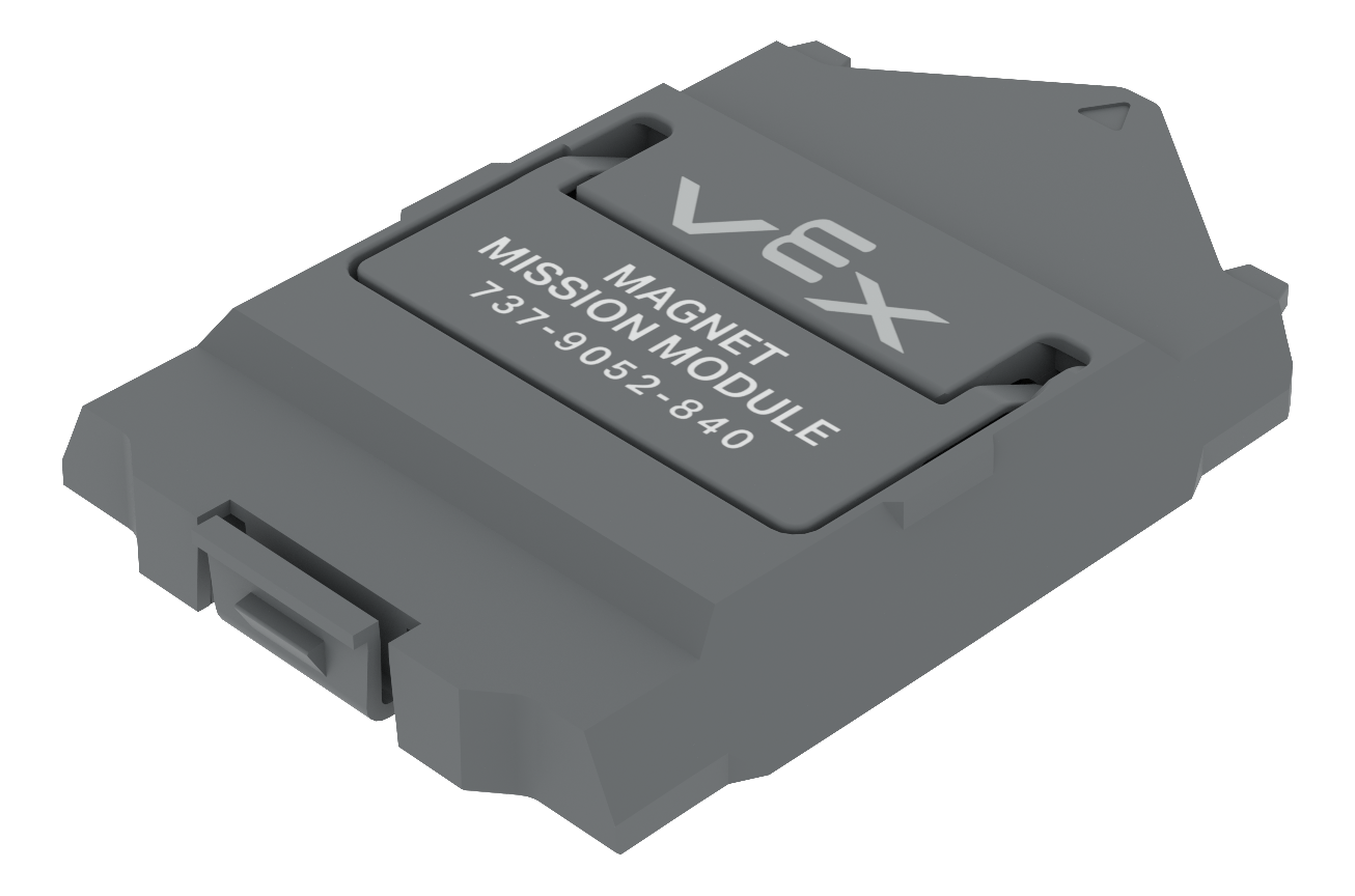 มุมมองแบบใกล้ชิดของโมดูลภารกิจแม่เหล็ก โมดูลนี้ไม่มีสิ่งที่แนบมาพิเศษใดๆ อยู่ภายนอก