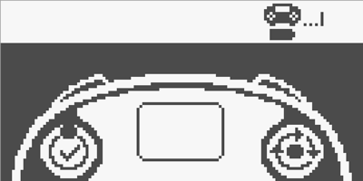 Controller screen is shown in the Calibrate menu that has a diagram of the Controller's joysticks to indicate the calibration progress. In this example, the left joystick has a checkmark and the right joystick has a clockwise circle of arrows.