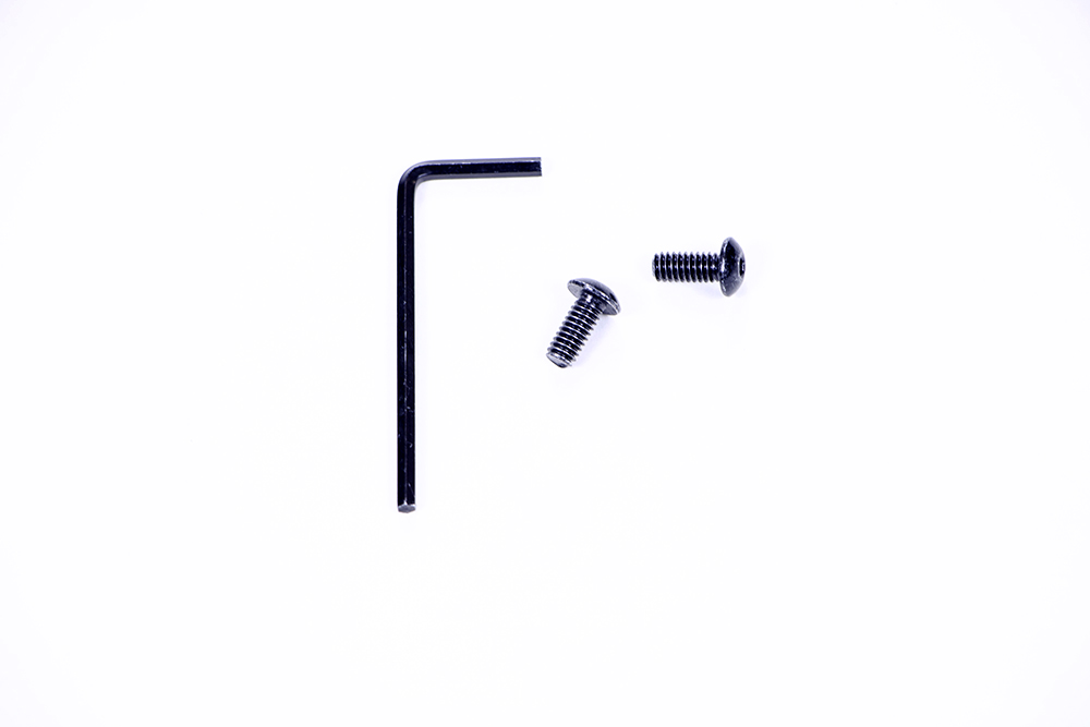 2 #8-32 Screws and 1 Hex Key are shown together.