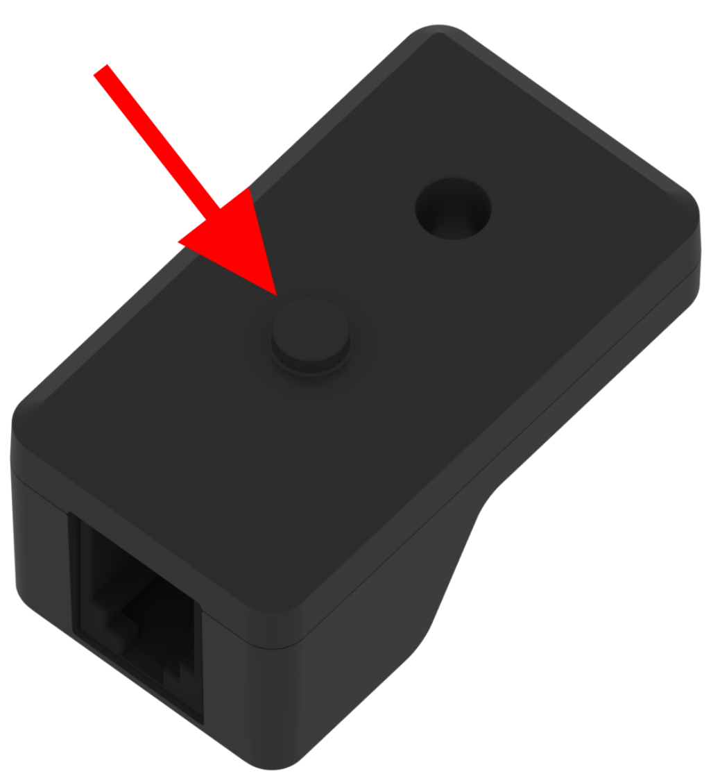 Back of the V5 Inertial Sensor with its one threaded insert for a #8-32 VEX screw shown and its round boss highlighted.