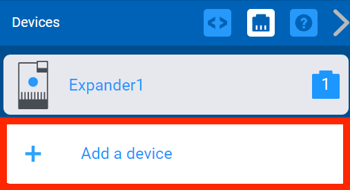 VEXcode V5 Devices menu with the Add a device button highlighted.