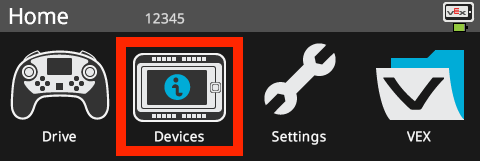 Brain screen is shown in the Home menu with the Devices option highlighted.