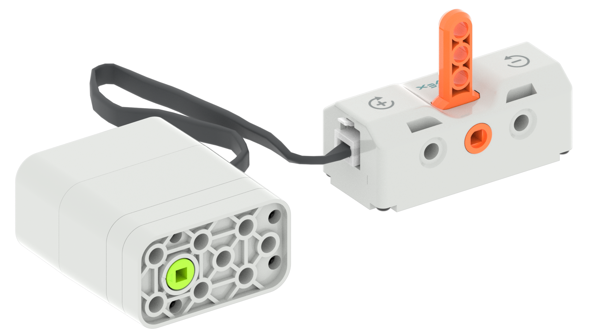 Motor med kabeln inkopplad i Switchens Smart Port.