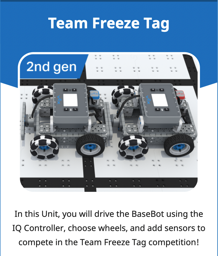 IQ STEM Lab-enhetsplatta för Team Freeze Tag-enheten.