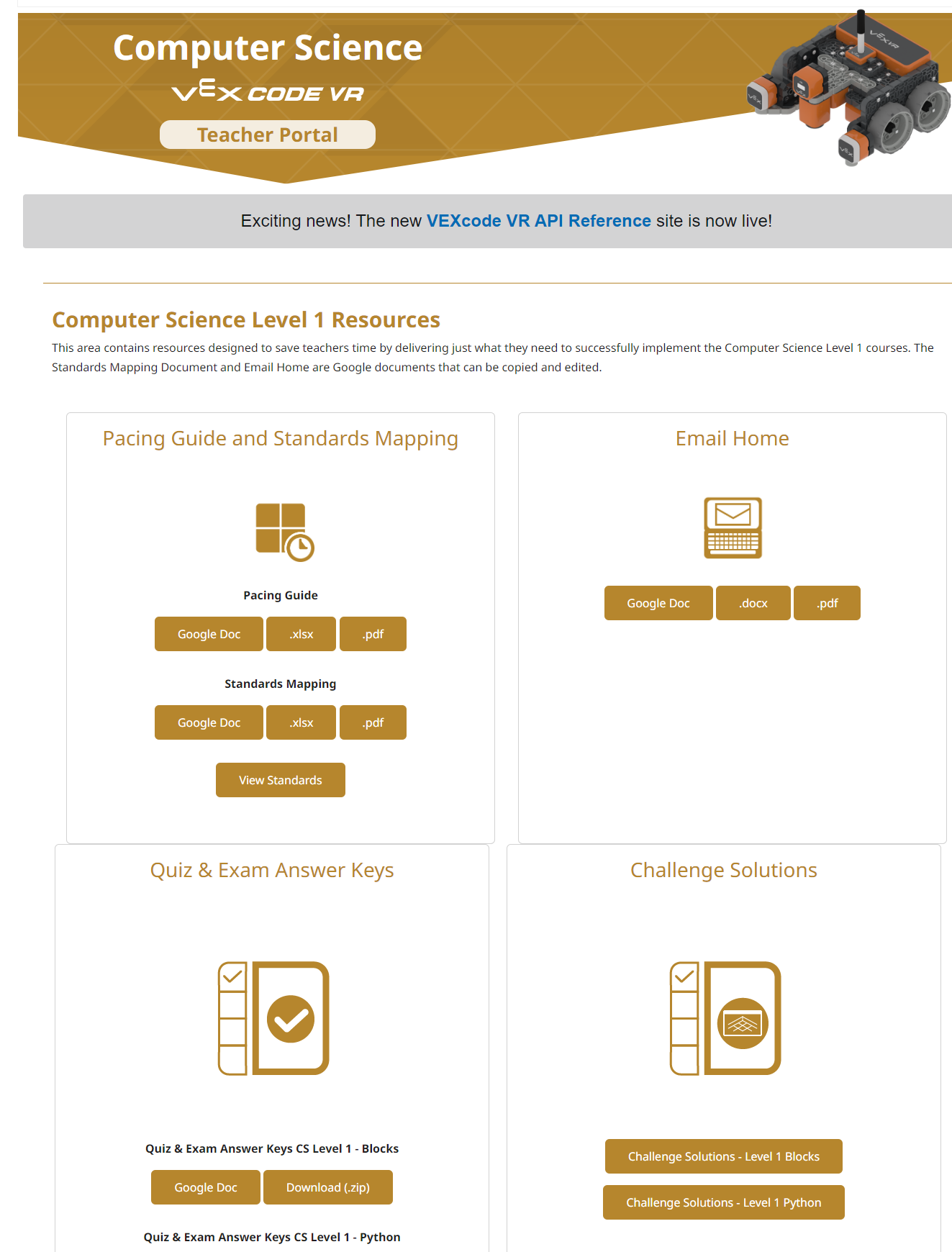Skärmdump av VEXcode VR-gränssnittet som visar den blockbaserade kodningsmiljön, utformad för att undervisa i kodningskoncept och robotik i klassrum, med en virtuell robot som eleverna kan programmera och testa sin kod.