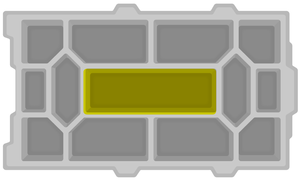 Diagram över V5 Workcell Storage-installation för CTE, som illustrerar arrangemanget och organisationen av komponenter för effektiv arbetsytehantering inom robotikutbildning.