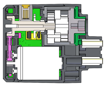 Diagram som illustrerar V5-motorns specifikationer och funktioner, inklusive dimensioner och anslutningspunkter, relevanta för V5-kategoribeskrivningen.