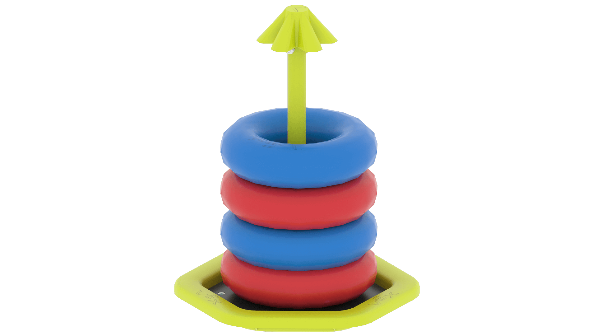 Diagram över en V5-tävlingsrobot som visar dess komponenter och montering, och illustrerar viktiga funktioner som är relevanta för V5-kategoribeskrivningen.