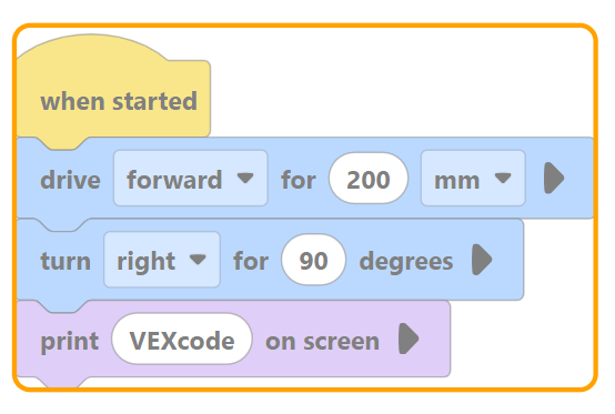 Una pila de bloques con una línea amarilla que los rodea sin espacio entre los bloques y el borde. Esto indica que el modo es Stack Navigation.
