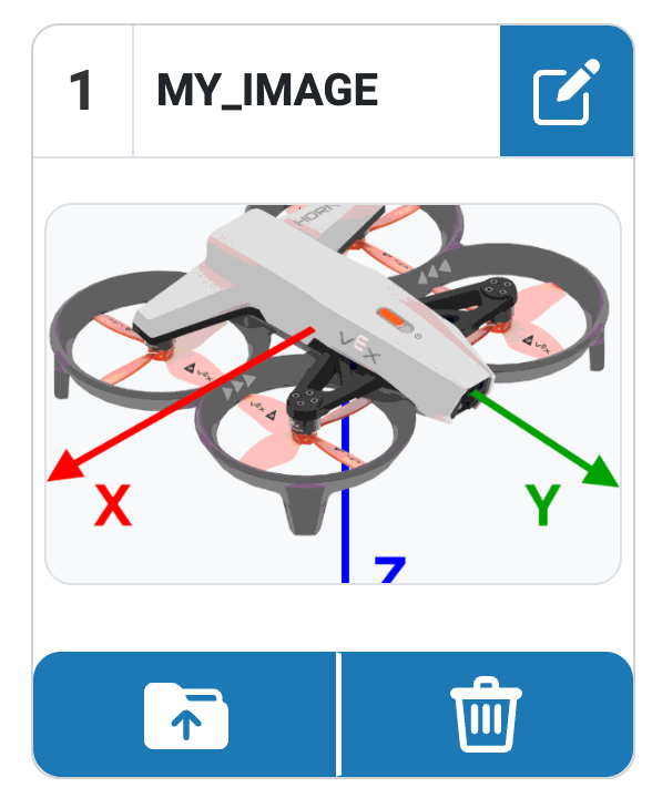 「my underscore image」という名前のアップロードされた画像を表示する画像タブ。
