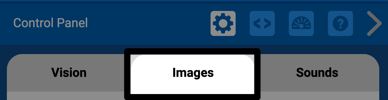 „Vision Utility“ langas su pasirinktu skirtuku „Vaizdai“.