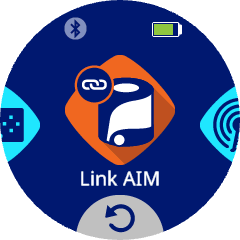 Het Link AIM-pictogram in het instellingenmenu van de robot.