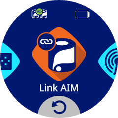 VEX AIM Coding Robot-scherm met linksboven het pictogram van de verbonden robot.