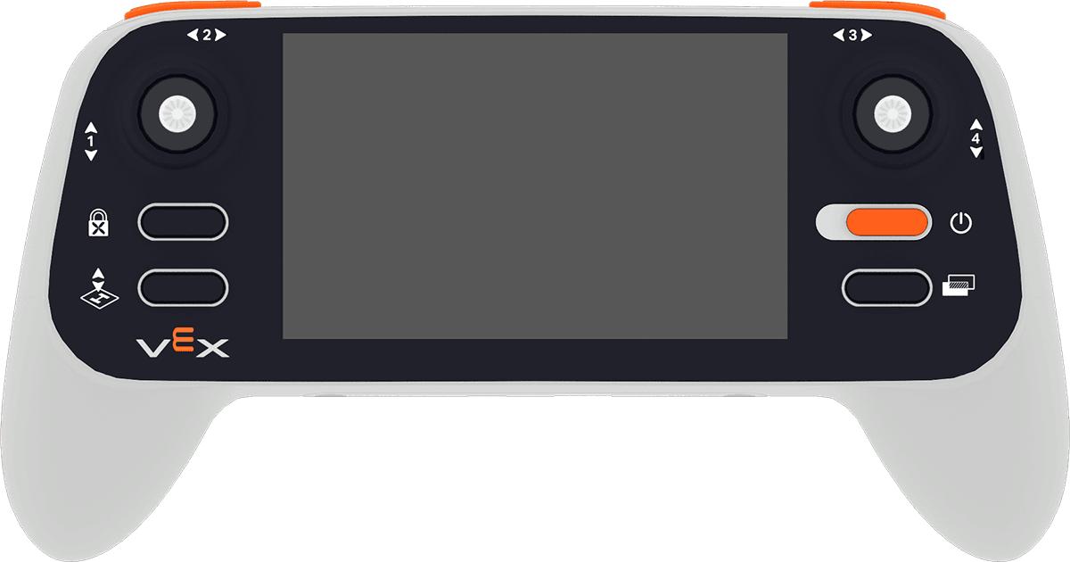 Pohled shora na ovladač dronu VEX AIR.