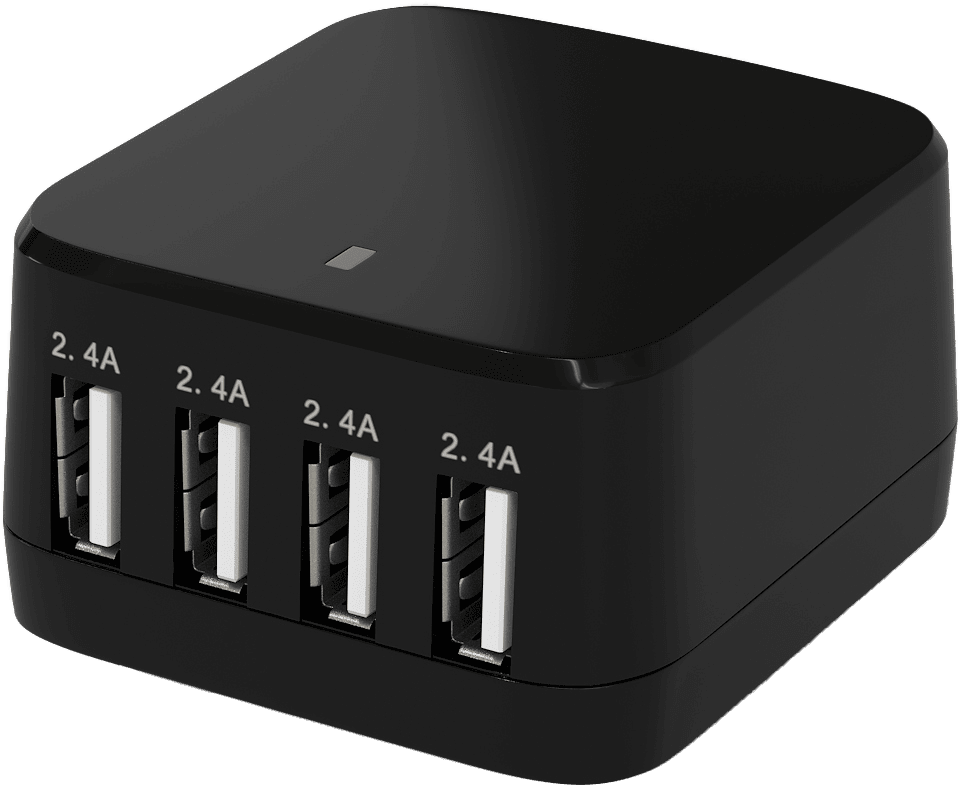 Pengisi daya 4 port.