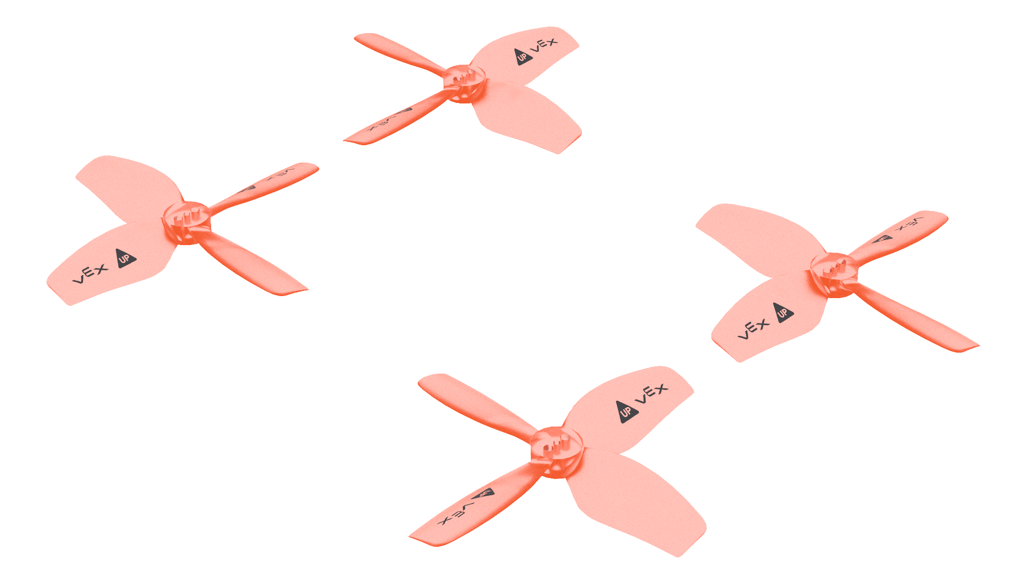 4 orange 4-bladiga propellrar.