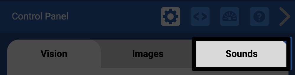 Tab Suara disorot di Panel Kontrol. Ini adalah tab ketiga dari kiri.