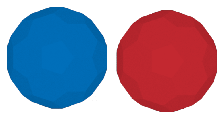 Niebiesko-czerwona piłka.