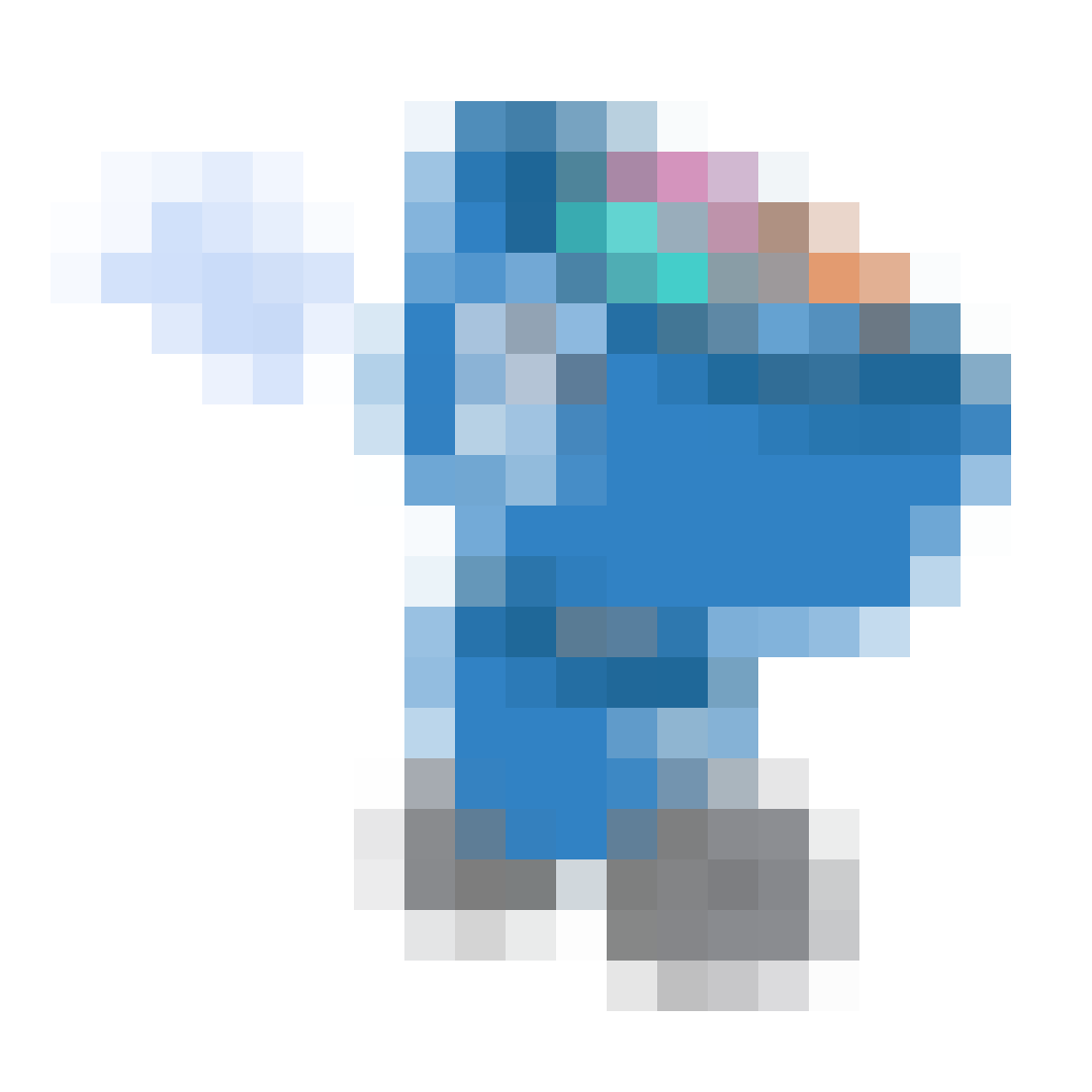 Kraftigt pixlig version av en tecknad VEX 123-robot.