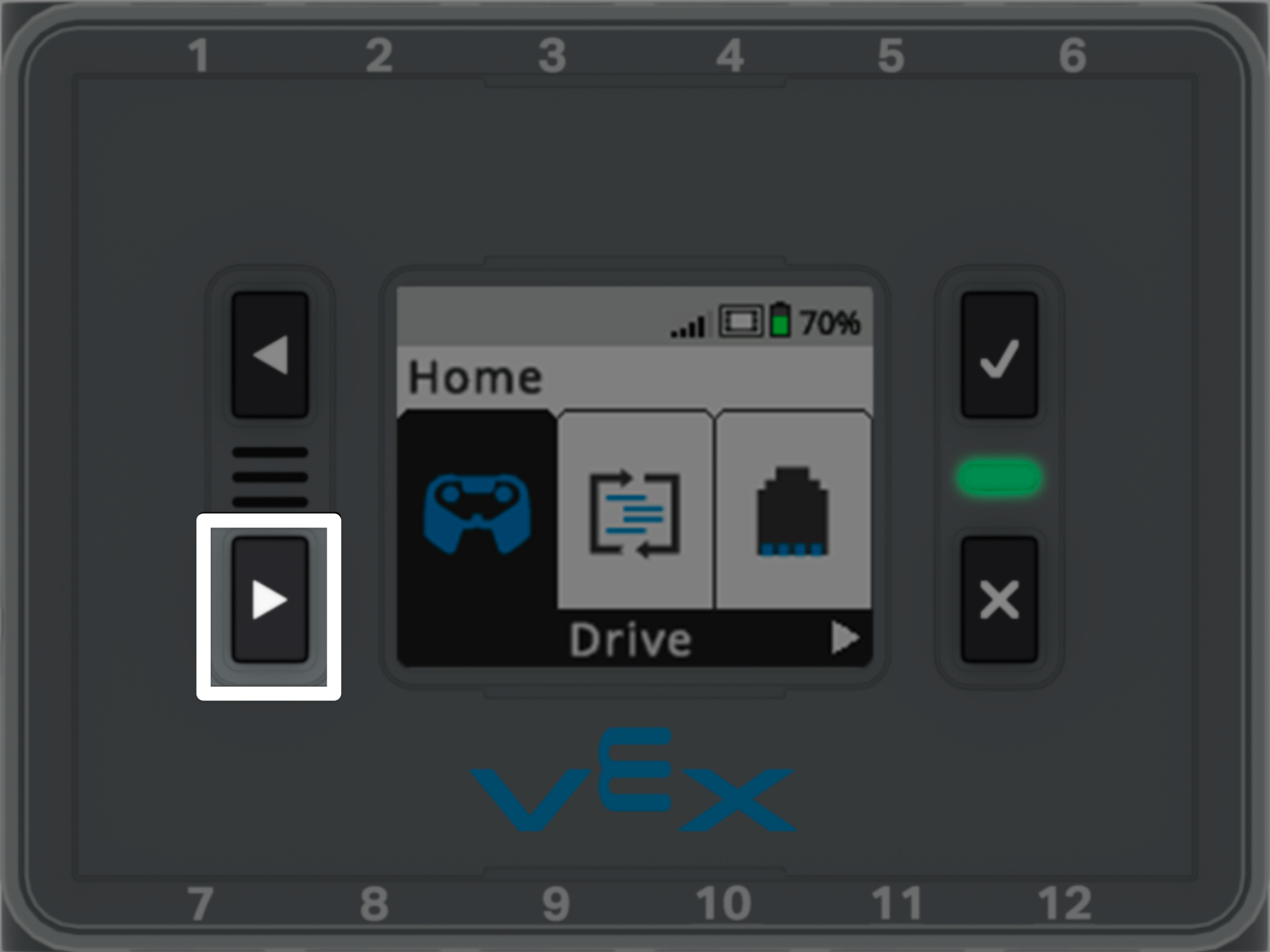 വലത് അമ്പടയാളം ഹൈലൈറ്റ് ചെയ്‌തിരിക്കുന്ന IQ ബ്രെയിൻ