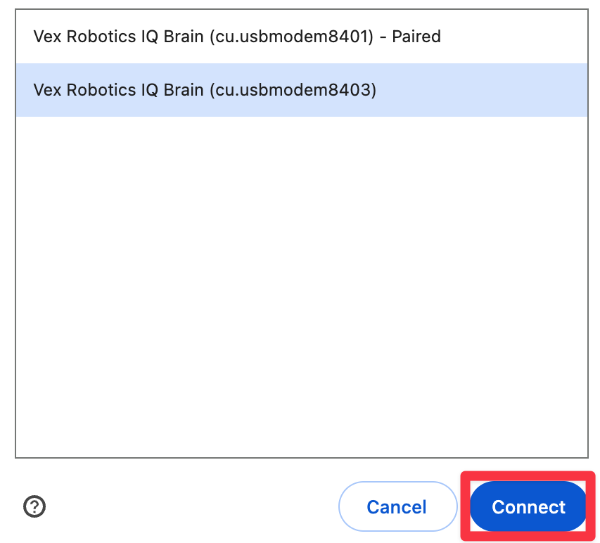 Okno připojení prohlížeče macOS nebo Chromebooku s vybranou položkou s ID číslem 8403. Níže je zvýrazněno tlačítko Připojit.