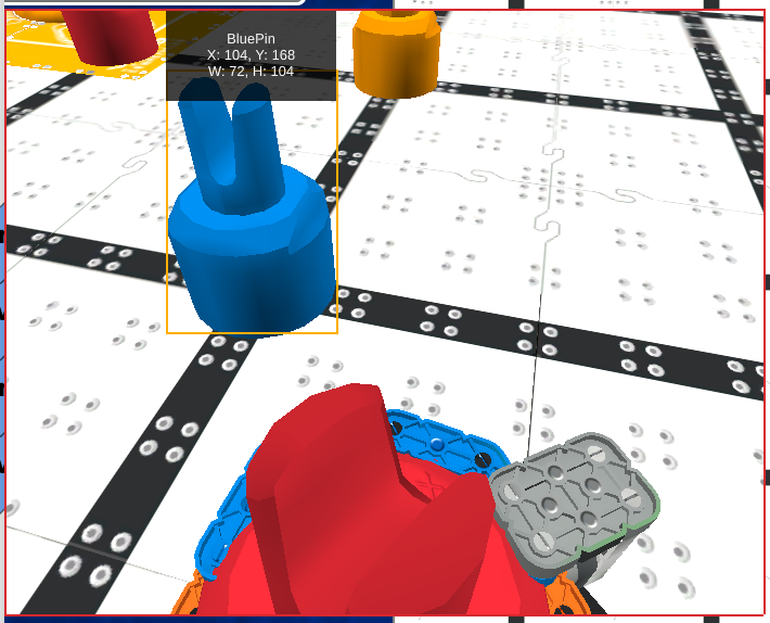 Vue du capteur AI Vision sur Huey avec Blue Pin