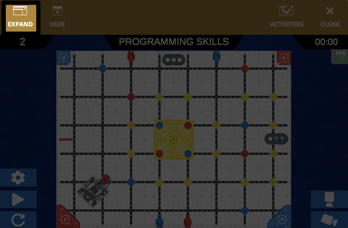 Jendela taman bermain dengan tombol perluas disorot.