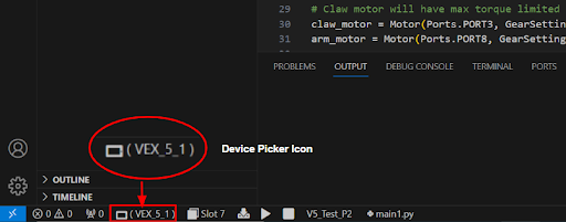 Diagramm zur Veranschaulichung der Merkmale und Funktionen der VEX V5 VS Code-Erweiterung, einschließlich Codebearbeitungs-, Debugging- und Projektmanagement-Tools für die Roboterprogrammierung.