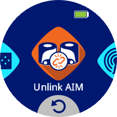 Unlink AIM icon on the robot screen.