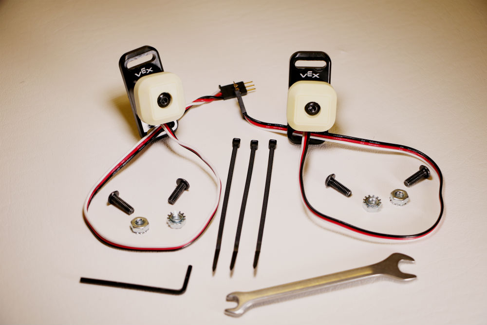 Pieces needed to Mount and Wire the V5 3-Wire Bumper Switch v2 are shown together.
