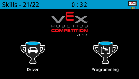 V5 Brain screen is shown with the Field Control App running.