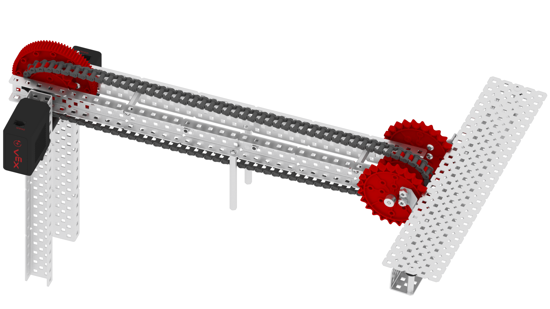 Angled view of a small Swing Arm attached to the end of another Robot Arm, forming a Wrist mechanism.