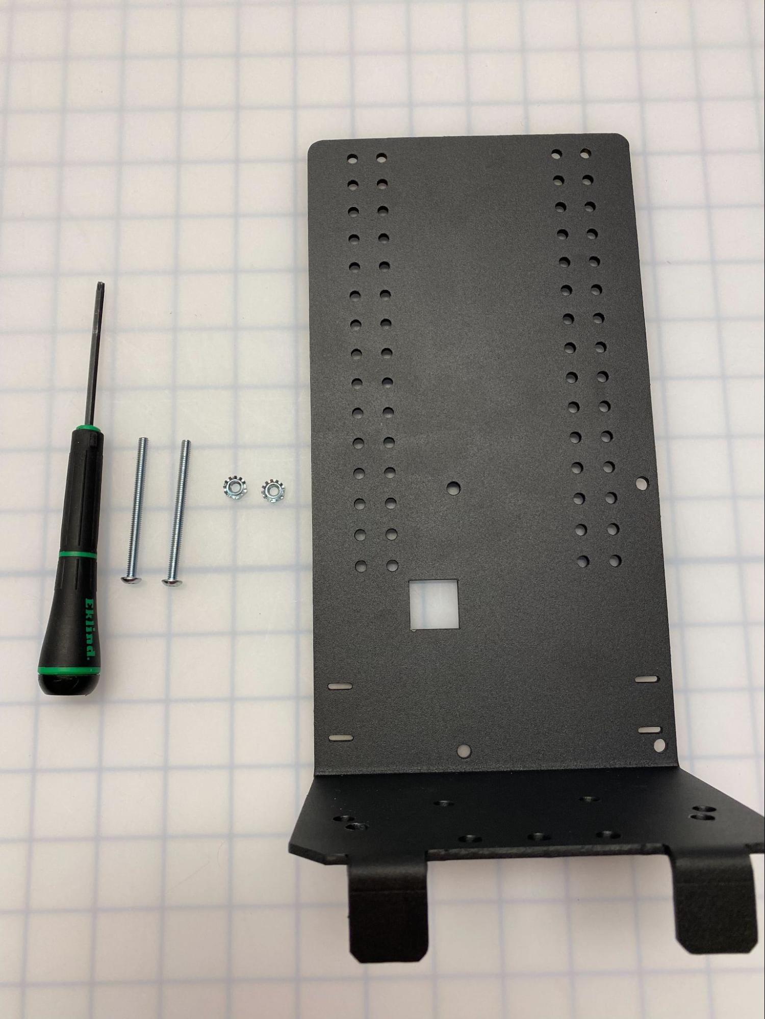 Hardware needed to mount the Field Monitor Stand is shown together.