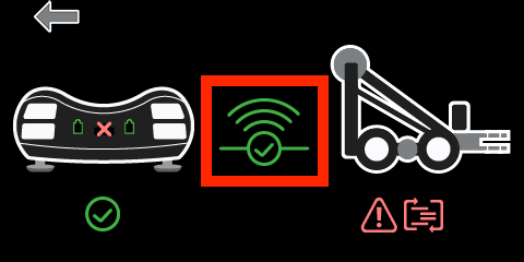Field Control Brain screen is shown once the primary Controller is linked to the robot, and the green connection icon is highlighted.