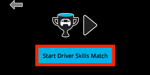 Field Control Brain screen is shown with a blue button that is highlighted and reads Start Driver Skills Match.