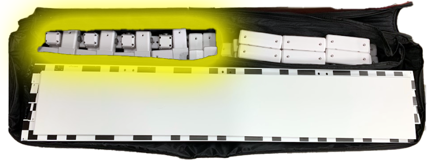 Corner connectors are compactly stores together in Pouch 1.