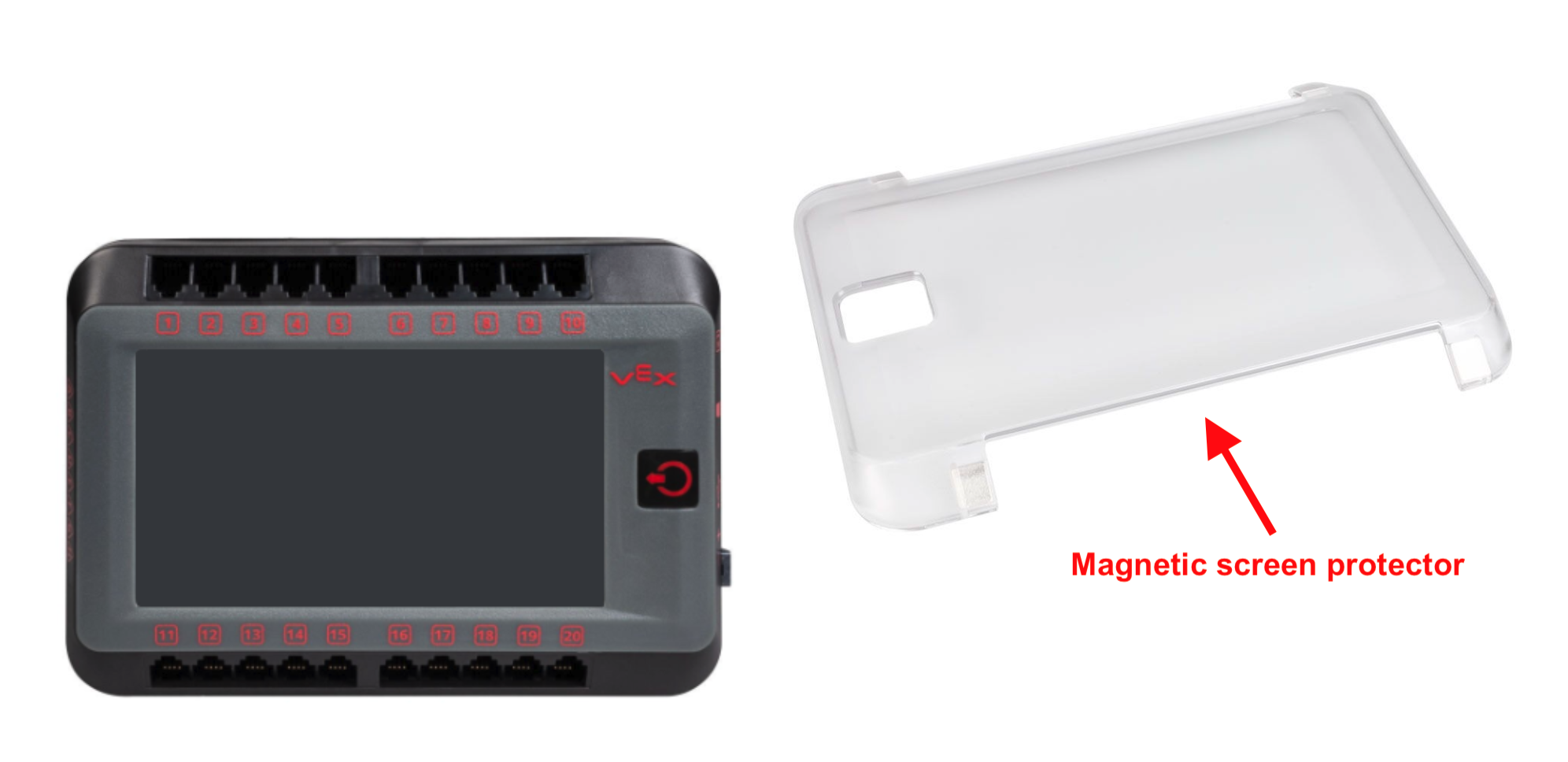 Magnetic Screen Protector piece for the V5 Robot Brain.