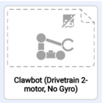 Thumbnail for the Clawbot Drivetrain 2 motor, No Gyro template project.