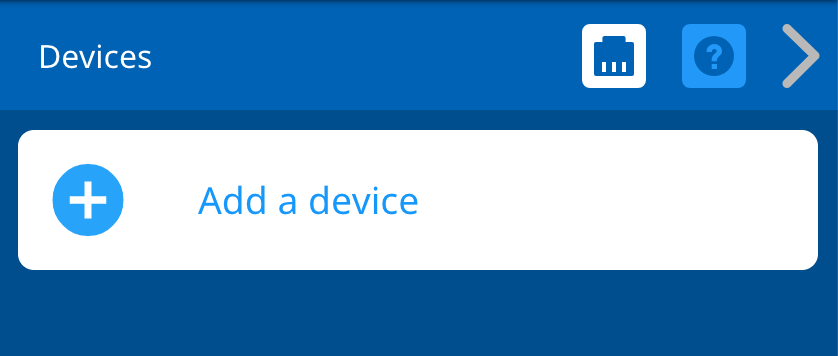 VEXcode V5 Devices menu with the Add a device button shown.
