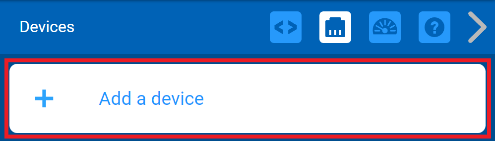 VEXcode V5 Devices menu with the Add a device button highlighted.