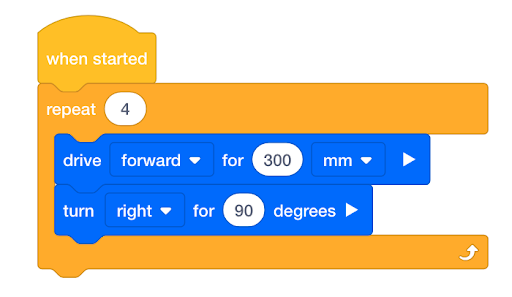 VEXcode V5 Blocks project with a container block and all of its nested blocks enabled.