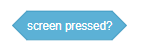 VEXcode V5 Screen pressed boolean block.