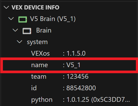 Name option is highlighted inside the System folder and it has now been renamed to V5_1.