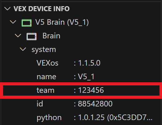 Cursor is hovering over the Team option inside the System folder, and there is a Pencil icon that has appeared next to it.